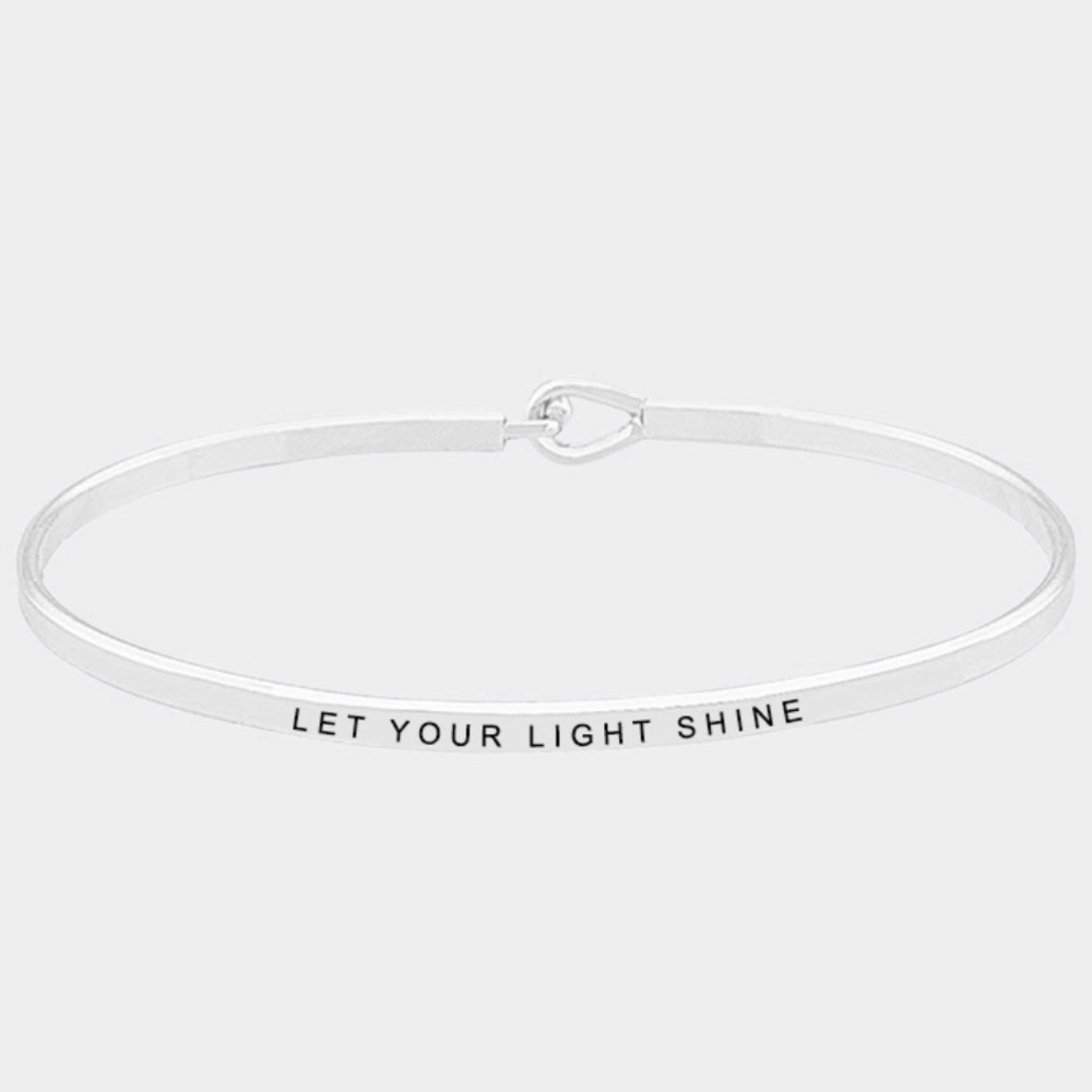 Let Your Light Shine silver tone bracelet